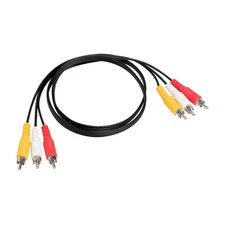 5 Pack 3FT RGB Component Video Cables – 3 RCA White Yellow Red