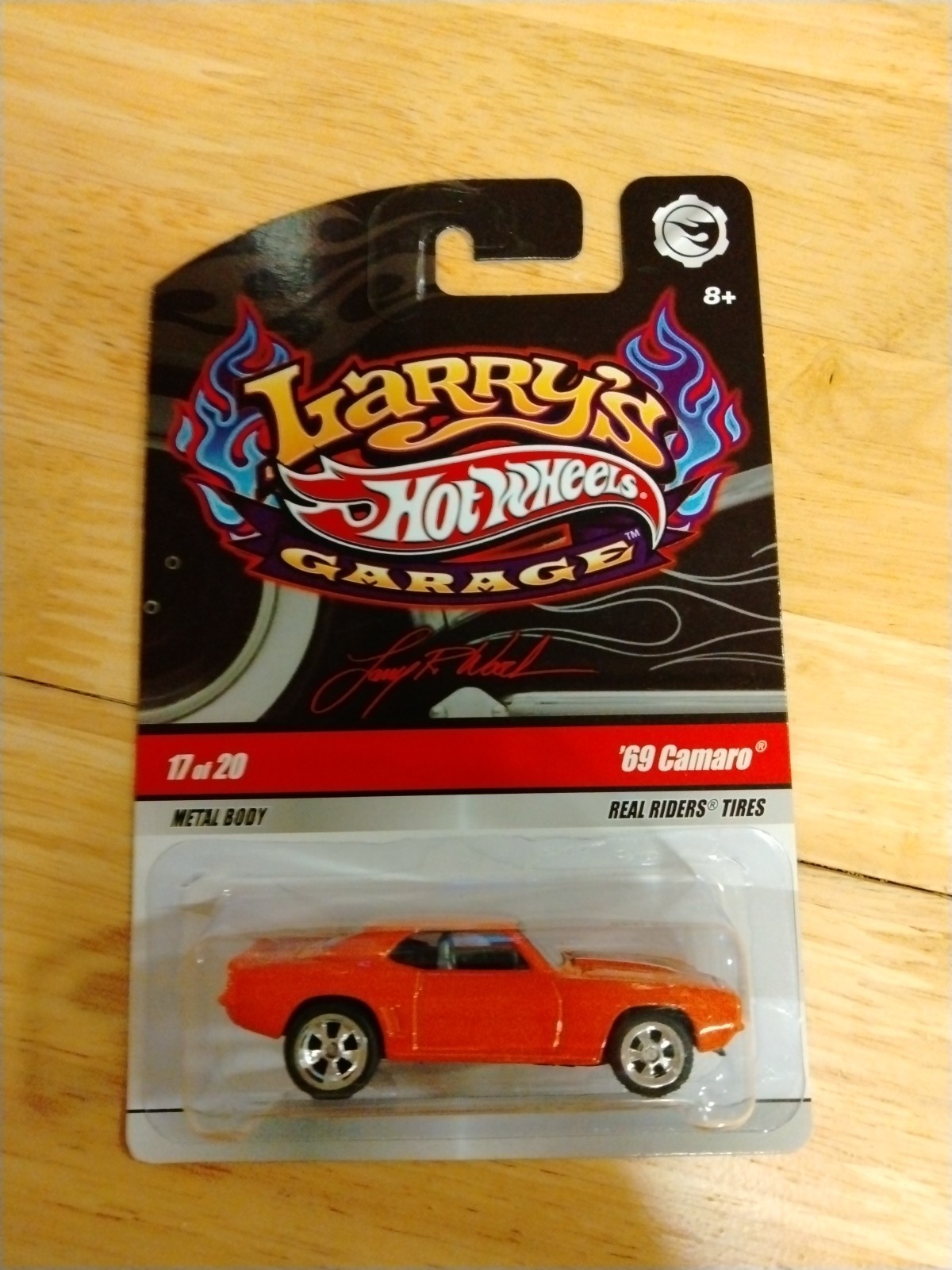 Hot Wheels Larry's Garage ‘69 Chevy Camaro Orange Real Riders 2008 Sealed New