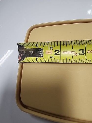 Tupperware 310-86 Replacement Rectangle Beige Tan Lid ONLY Vintage - Picture 5 of 6