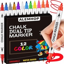 ALEMHOP Liquid Chalk Markers for LED Note 1 Count Pack of 12 , Multicolor