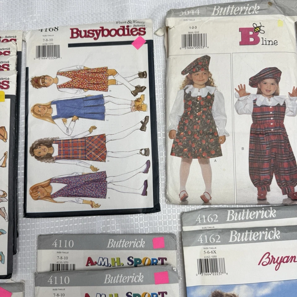 vintage lot 25 uncut butterick busybodies kids child patterns uncut 90s 94-95 - Image 3 of 4
