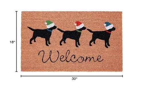  Natura Three Dogs Nat Outdoor Welcome Coir Door Mat, 18"x30"  - Picture 3 of 3