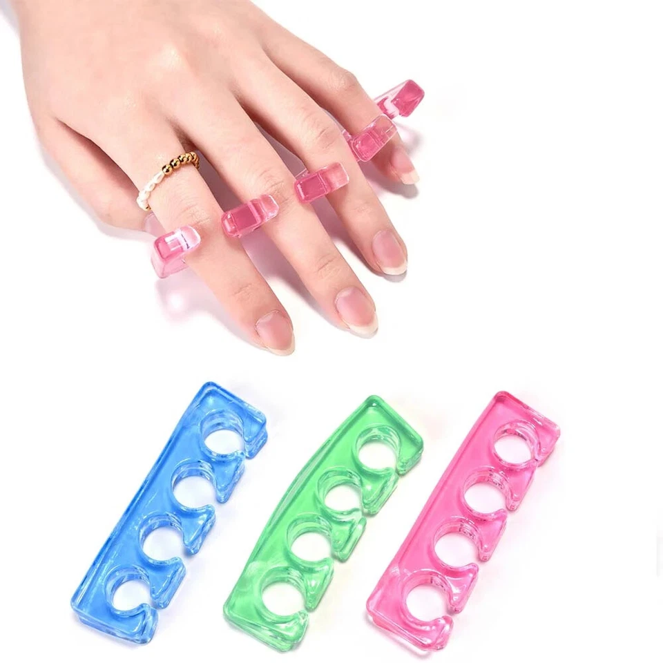 2 peças separadores de dedo de silicone macio espaçador de dedo flexível para manicure pedicure - Imagem 2 de 4