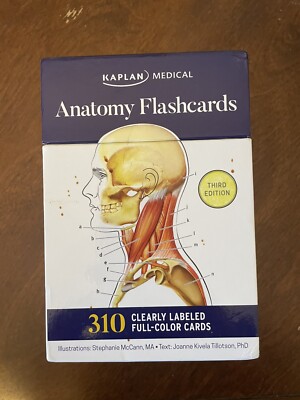 Anatomy Flashcards Kaplan Medical 3rd Edition 310 Full Color Student Exam Prep