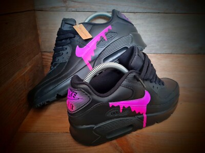 Nike Air Max 90/Custom Painted/Black-Pink/Ultra/Essential/ID/Force