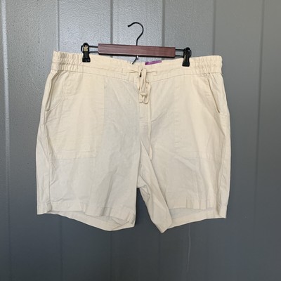 plus size linen blend shorts