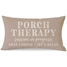 Farmhouse Throw Pillow Covers 12x20 Inch Porch Therapy Session 12" x 20" Beige