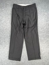 Brioni Dress Pants Men's 36 36x30 Dark Gray Pleated Straight 100 Wool