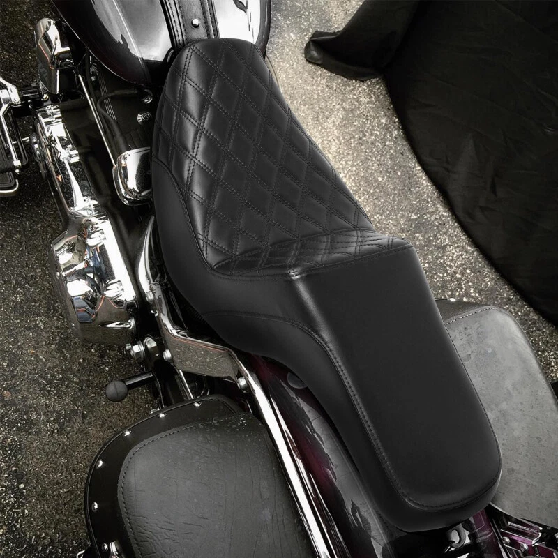 Asiento de conductor pasajero apto para Harley Dyna Wide Glide Street Bob 2006-2017 negro Foto 4 de 4