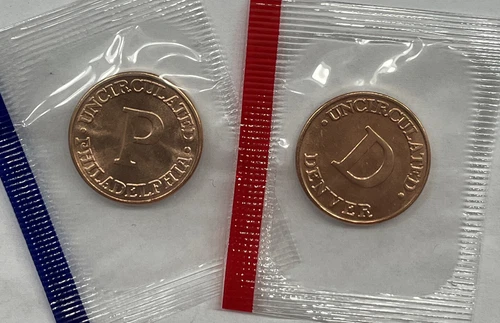 P & D US TREASURY BRASS MINT TOKEN SET IN MINT CELLO WITH FREE SHIPPING