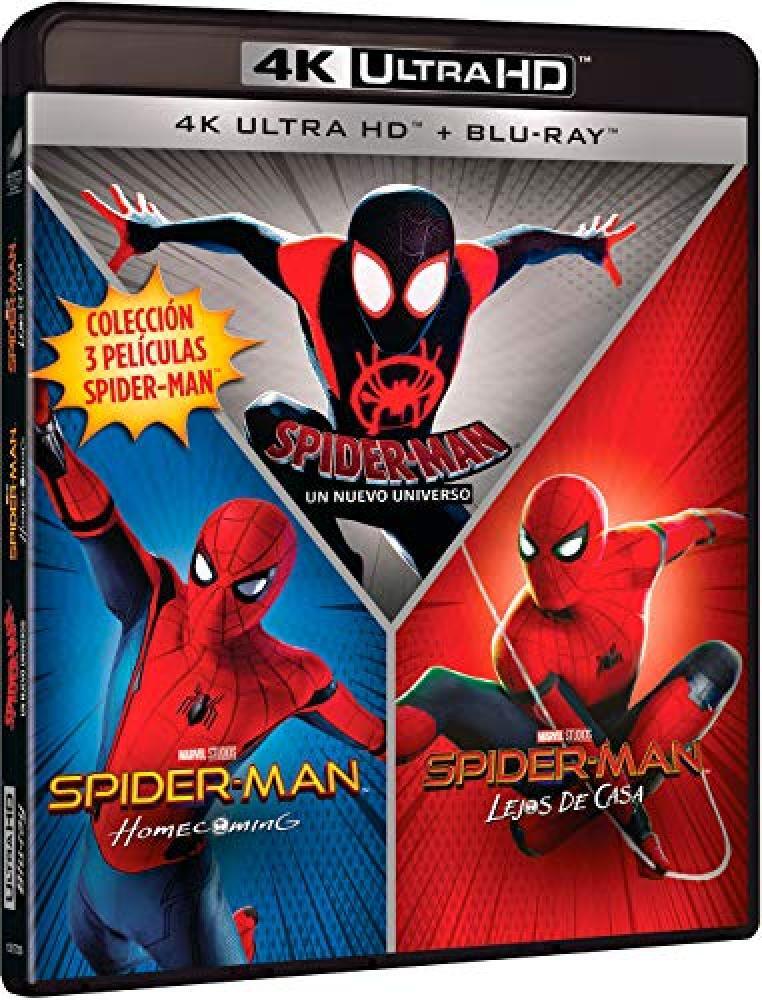 Pack spider-man (homecoming - lejos de casa - un nuevo universo) (4k uhd + blu-r