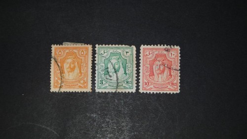 ANTIQUE THREE 3 JORDAN JORDANIAN OLD POSTAGE POST STAMPS - Picture 4 of 9