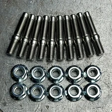 Valex 10PC Intake Manifold Studs w 6 Point Nuts for Honda B/D B16 B18 B20 D16