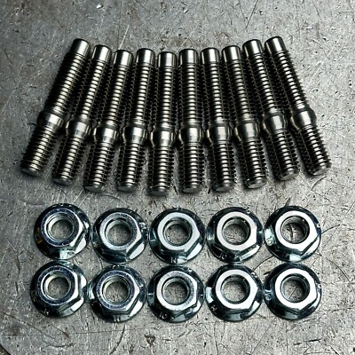 Valex 10PC Intake Manifold Studs w 6 Point Nuts for Honda B/D B16 B18 B20 D16