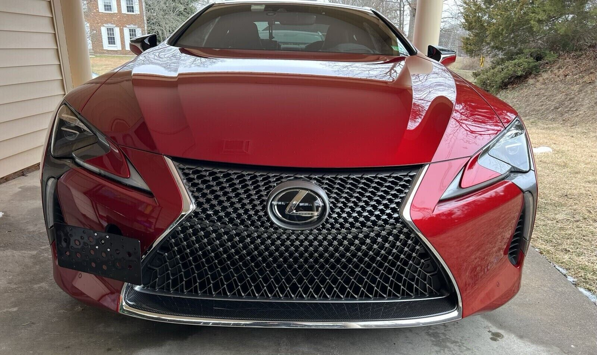 2018-2025 Lexus LC500 Front Bumper Tow Hook License Plate Mount