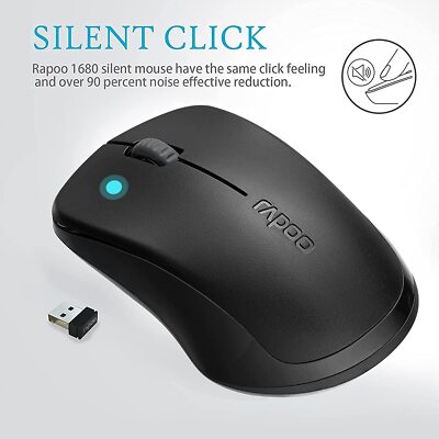RAPOO 1680 Wireless Mouse, 2.4G Silent Mouse Ergonomic1000 DPI FAST DELIVERY AU