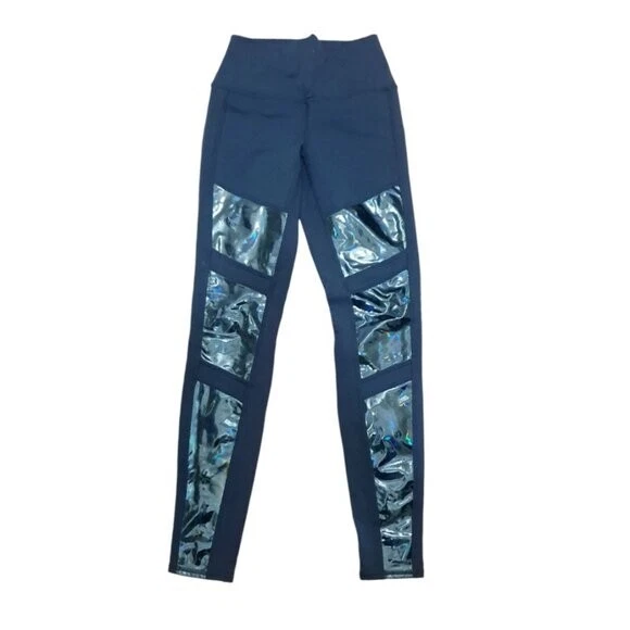 alo-yoga high-waist galaxy moto halographic yoga workout leggings