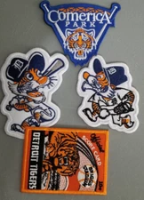 4 pc. Detroit Tigers assorted Embroidered Patch misc size 3"-3.5"?  iron-on