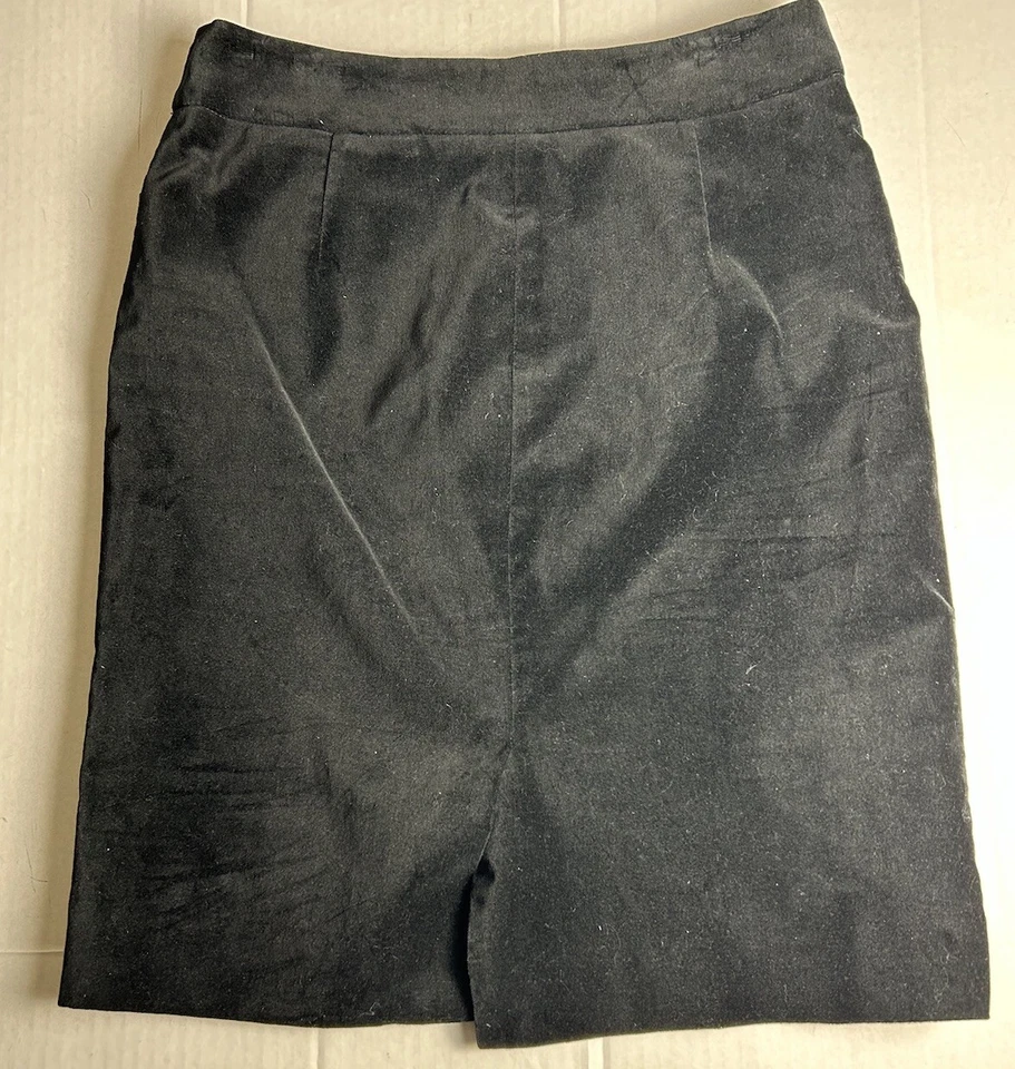 Falda lápiz negra Anne Klein talla 2 hasta la rodilla negocios trabajo carrera Foto 2 de 4