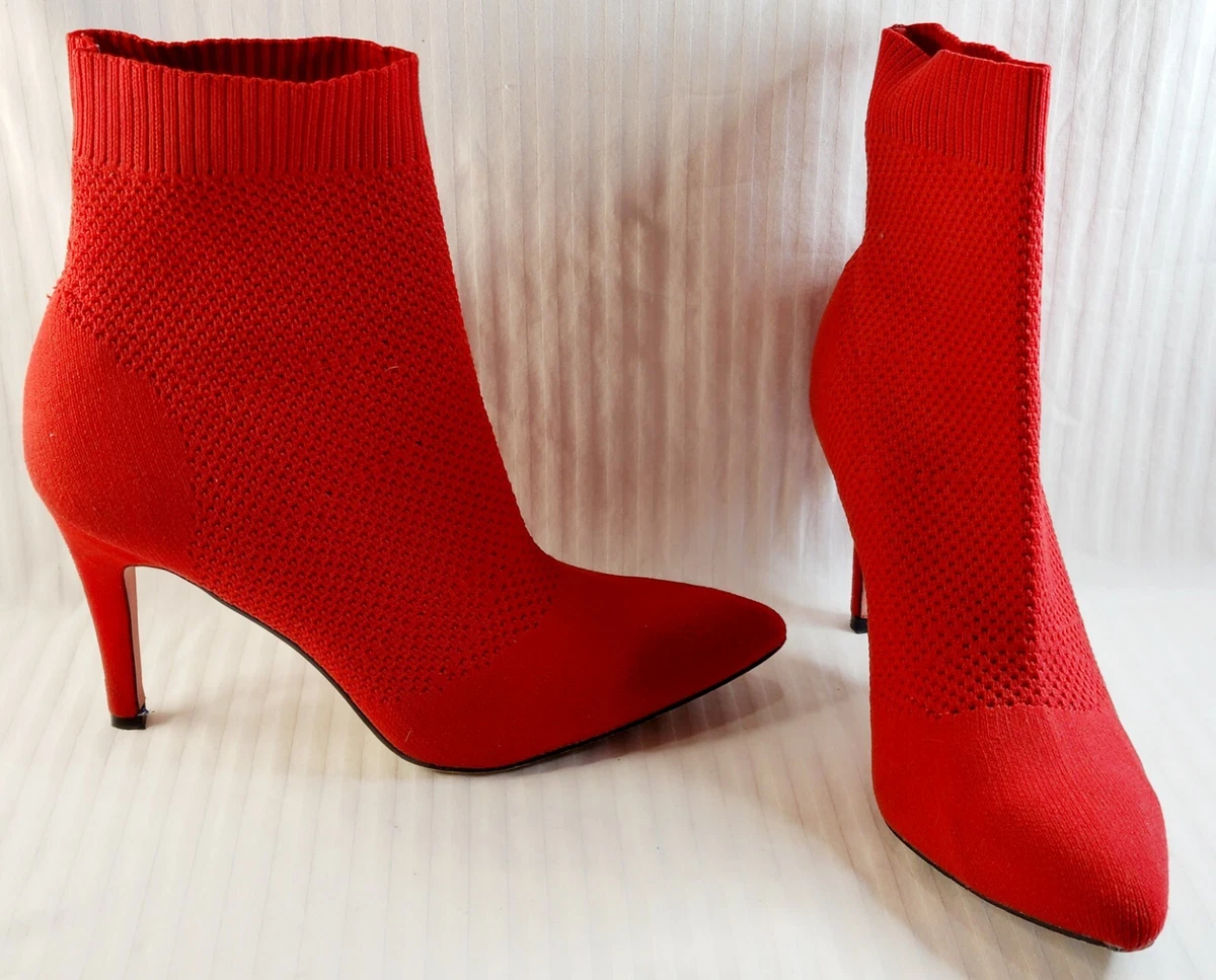 Red sock cheap bootie heels