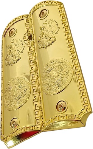 Gold-Plated Aztec 1911 Grips for Colt, Rock Island, Springfield - Full Size - Picture 10 of 11