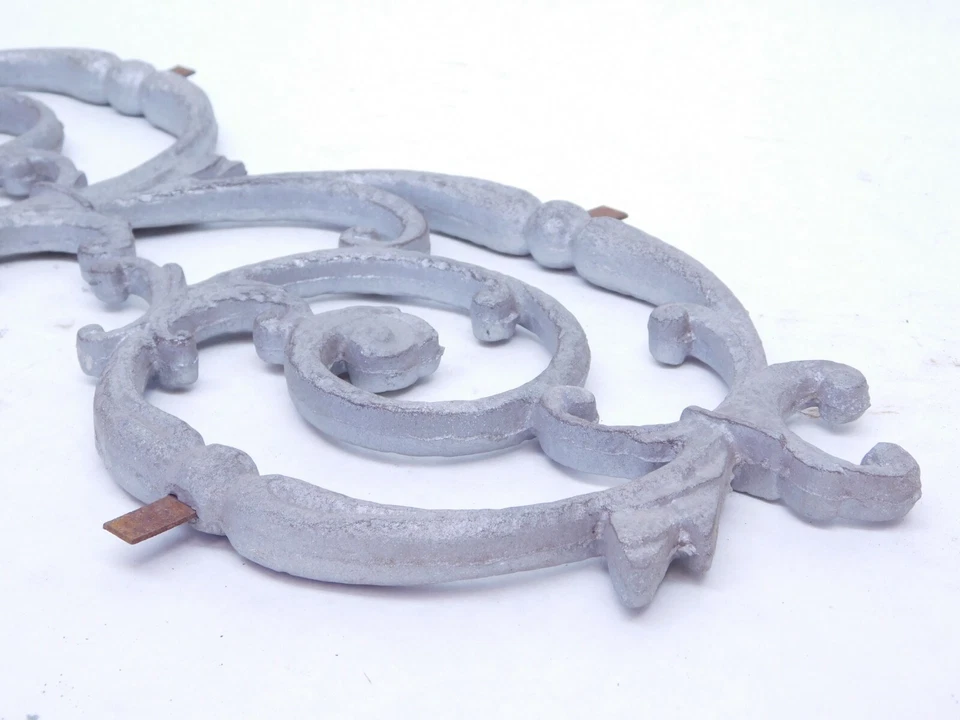 Vintage Pediment Cast Aluminum Scroll Spiral Wall Decor Art Panel 19"x 7" SI - Image 3 of 4