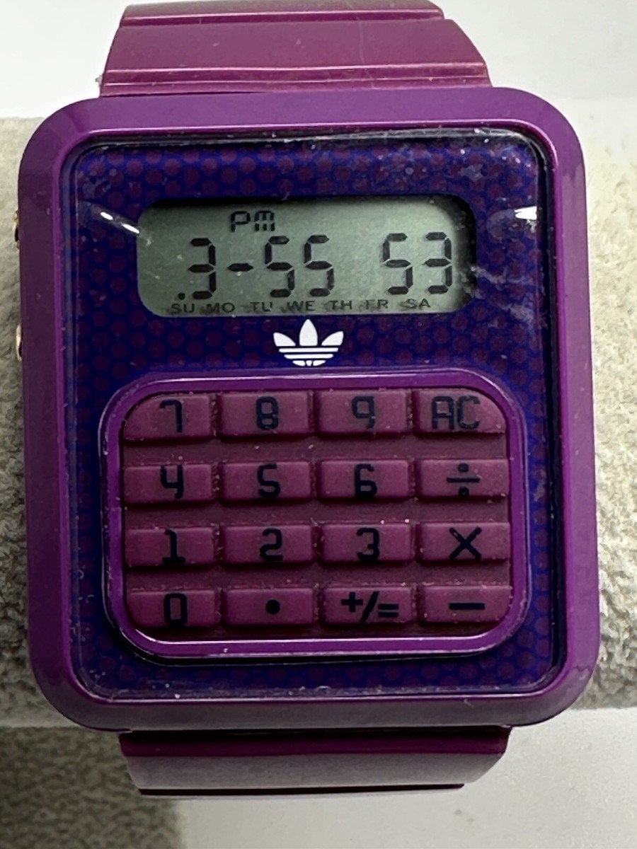 Adidas ADH4042 New Battery Calculator Watch Purple Working 40MM