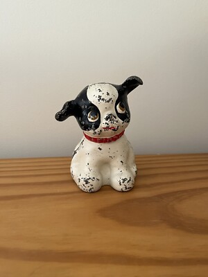 Piggy Bank FIDO Dog Antique Cast Iron Coin Bank Hubley Style
