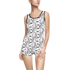 Vintage Floral Women's Swimsuit, Retro Swimwear, Beach Outfit, Summer Pool