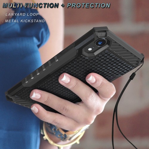 Military Grade Anti-Shock Case w/Stand Hybrid Cover+Tempered Glass for iPhone XR - Picture 15 of 30