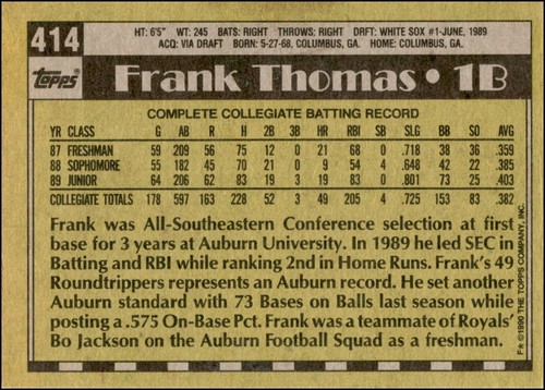 Carte da baseball Frank Thomas - U scegli carte giocatore preferite - Spedizione gratuita - Foto 14 di 34