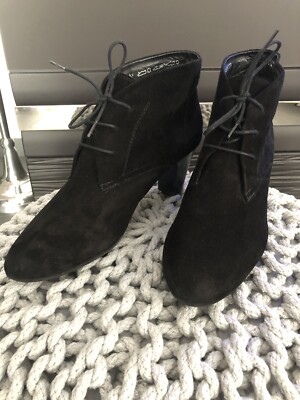 Fabiani ~ Stiefeletten Schnürer, Hochfrontpumps, schwarz, Gr. 38