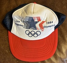 Vintage 1984 Los Angeles Olympics Snapback Red/White/Blue Mesh Foam Trucker Hat