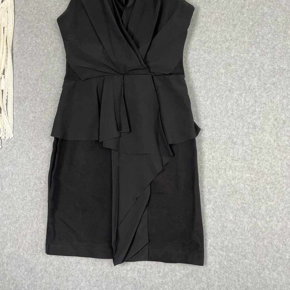 Country Road Dress Womens S 8 10 Black Ruffle Office Siren Cocktail