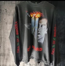 DIE HARD BRUCE WILLIS CUSTOM LONG SLEEVE DTG PRINT SHIRT LA APPAREL VTG FADED