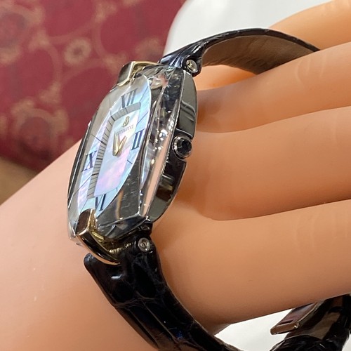 80%Off UNIQUE 18K-Steel Bertolucci Doppia mother Of Pearl Dial Crystal Watch - Picture 15 of 16