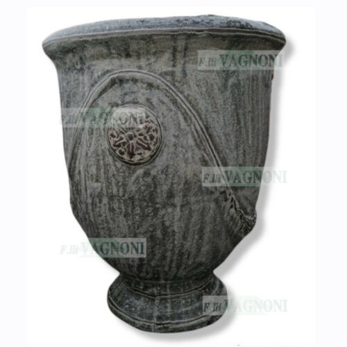 VASO ANDUZE  TERRACOTTA DECORATA CM. 75 FIORI ANDUZE TERRACOTTA POTTERY - Photo 1/1