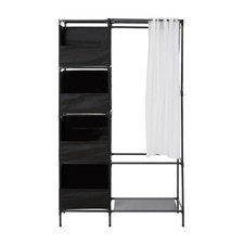 Metal Clothes Rail Storage Cabinet Hanging Display Shelf Stand Garment Coat Rack