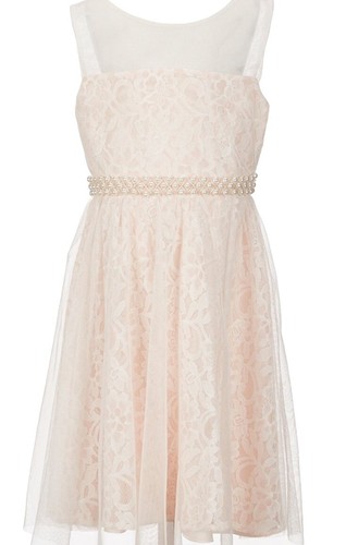 Rare Editions Girls Size 7 Ivory Lace Top Taupe Print Skirt Dress | eBay