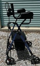Walker Lightweight Rollator Walker With Seat Wheels Brakes  Storage Bag