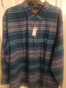 Men's Big & Tall Flannel Shirt Size 3XL Northwest Territory Blue Gray Orange NWT | eBay