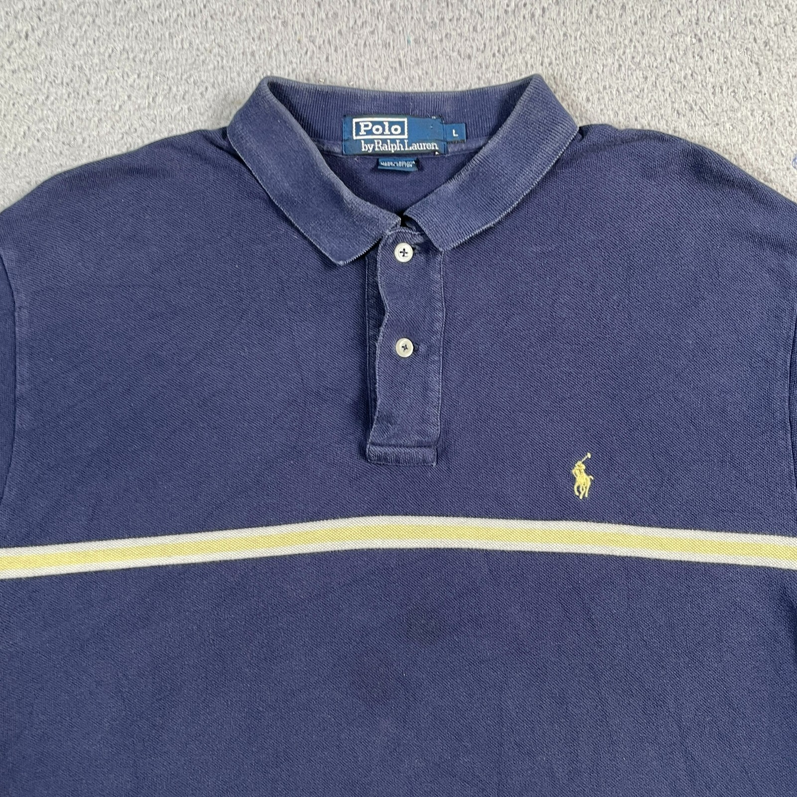 Polo Ralph Lauren camicia uomo grande manica corta 2 bottoni classico logo pony