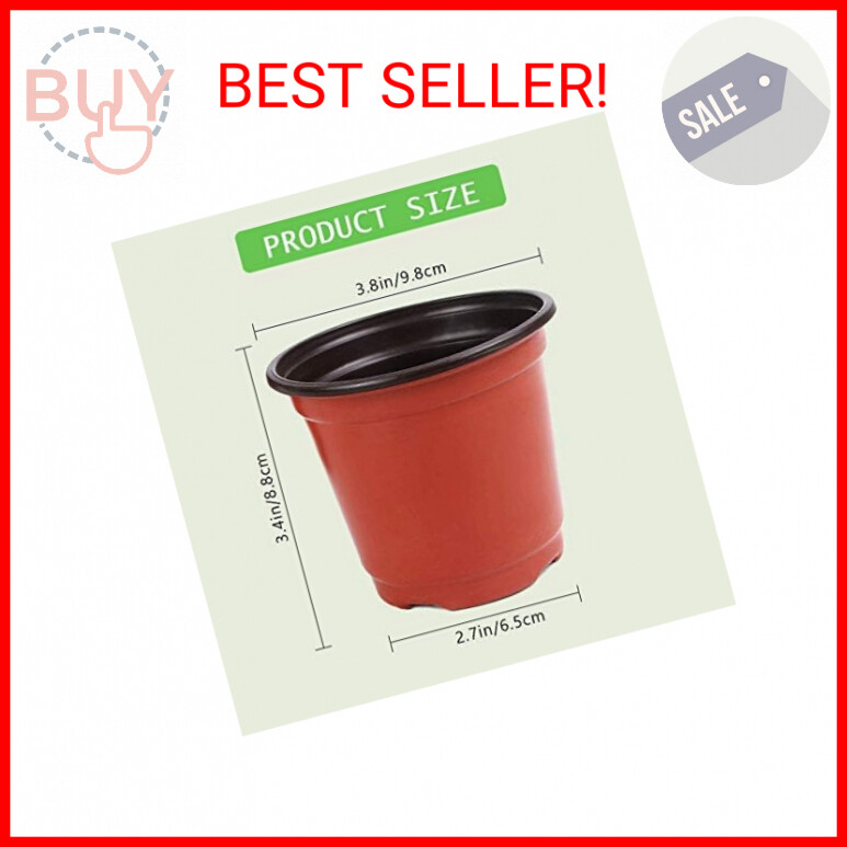 Augshy Plant Pots,40 Pcs 4" Plastic Plant Nursery Seed Starting Pots