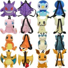 New Arrival Anime Backpack Gengar Charizard Piplup Eevee Mimikyu Soft Schoolbag