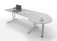 Schreibtisch mit Anbautisch Beraterschreibtisch 240 cm Schreibtischkombination