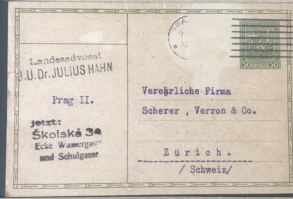 CZECHOSLOVAKIA CESKOSLOVENSKO X 10 -1926 And After Letter Covers  TO SWITZERLAND - Image 2 of 4