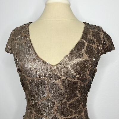 Ark & Co. Brown Gold Sequin Cap Sleeve Mini Cocktail Party Dress Sz S NWT Ark & Co. Brown Gold Sequin Cap Sleeve Mini Cocktail Party Dress Sz S NWT