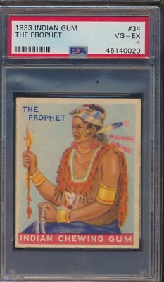 1933 Goudey Indian Gum (Series of 192) # 34 The Prophet PSA 4 VG-Ex