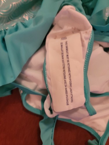 Cat & Jack Girls Blue & Silver with Hearts Bathing Suit New Select Your Size - Picture 7 of 8