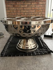 Stainless Steel Hammered & Polished 6 Bottle Champagne Wine cooler or Punch Bowl